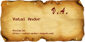 Vatai Andor névjegykártya